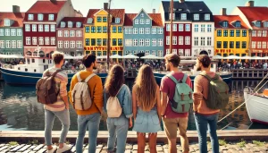 Grupo de viajeros en Copenhague